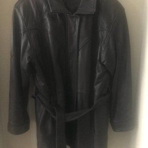 Pelle Studio Genuine Leather Jacket; Black; Belted; Medium, w/Lining Vest